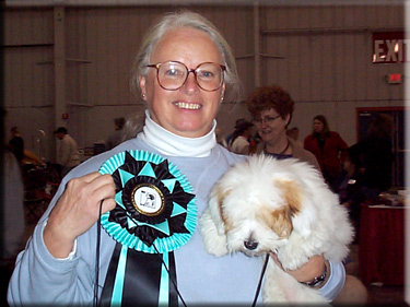 Photo of Rory with Katherine and big ribbon